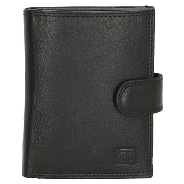 Lederbörse 9,5x12cm mit Riegel in Schwarz und RFID-Schutz