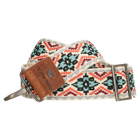 Taschenriemen|Wechselriemen 115cm in Mint|Orange|Beige im Boho-Muster