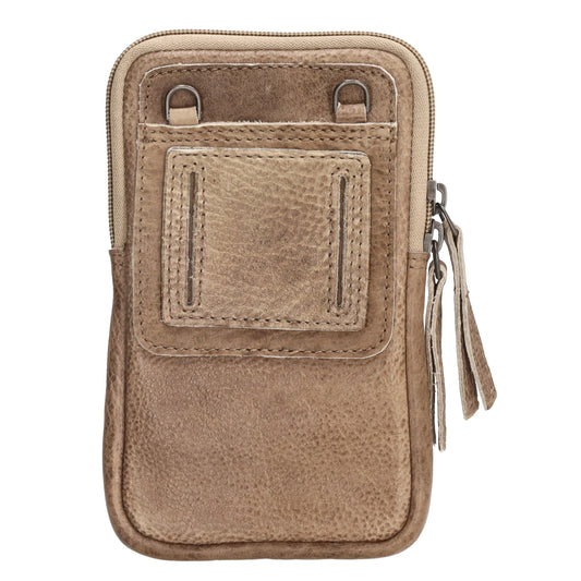 Handytasche | Minibag 10x18cm in Sand|Taupe mit Reißverschluss