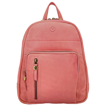 Rucksack 23,5 x 28,5cm in Rosa mit Reißverschluss und Vortasche