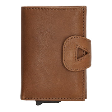 Kartenetui| Safty Wallet 10x7cm in Cognac mit RFID-Schutz