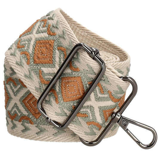 Taschenriemen|Wechselriemen 140cm in Mint|Beige|Ocker gemustert