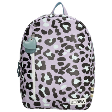 Kinderrucksack 27,5x38cm mit Pantermuster in Lila