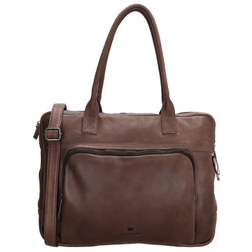 Businesstasche|Ledertasche 40x30cm mit Vortasche in Dunkelbraun