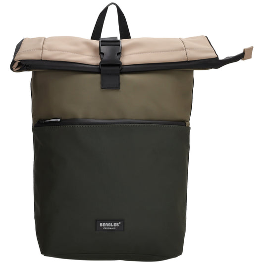 Rolltoprucksack 52x40x13cm in Oliv|Khaki Multicolor mit Klickverschluss