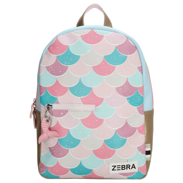 Kinderrucksack 25x36cm mit Flossen-Muster in Blau| Rosa