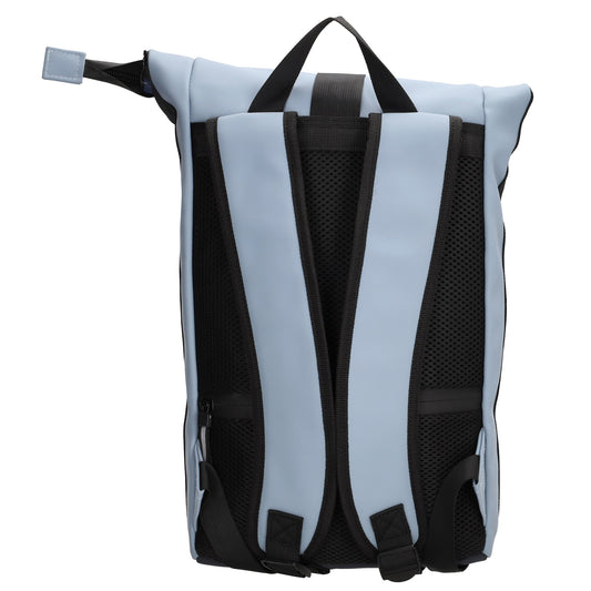 Rolltop-Rucksack 28x42cm in Blau mit Reißverschluss und Steckfach