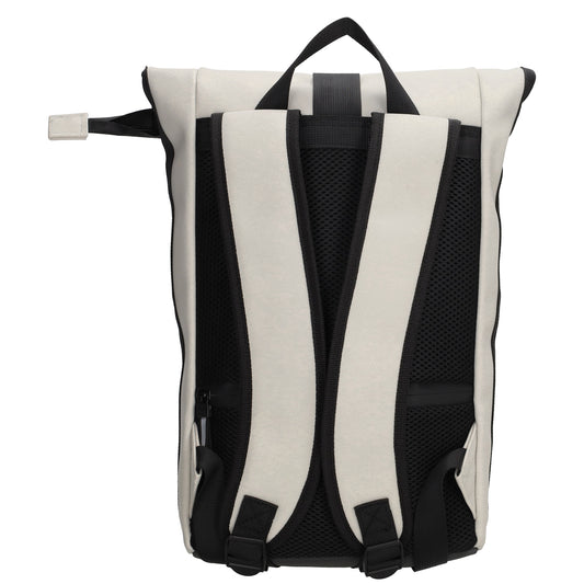 Rolltop-Rucksack 28x42cm in Grau mit Reißverschluss und Steckfach