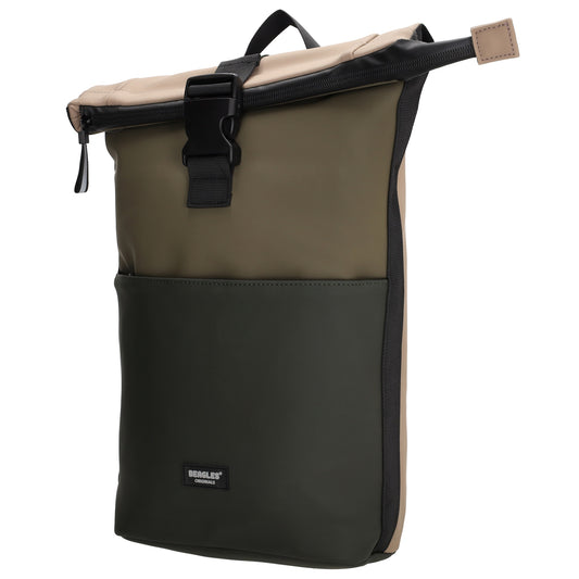 Rolltoprucksack 42x28x10cm in Olive|Khaki Multicolor mit Klickverschluss