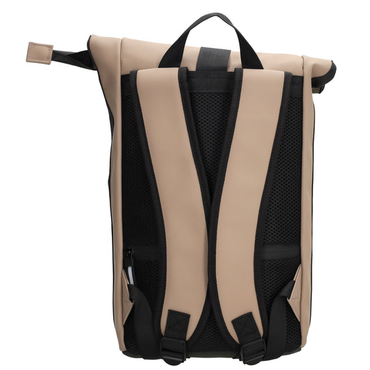 Rolltop-Rucksack 28x42cm in Olivgrün mit Reißverschluss und Steckfach