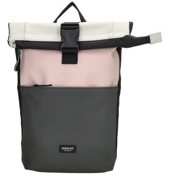 Rolltoprucksack 42x28x10cm in Rosa Multicolor mit Klickverschluss