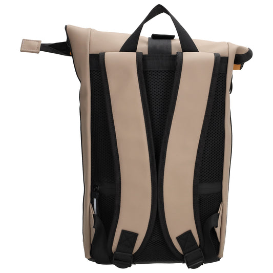 Rolltop-Rucksack 28x42cm in Ockergelb mit Reißverschluss und Steckfach