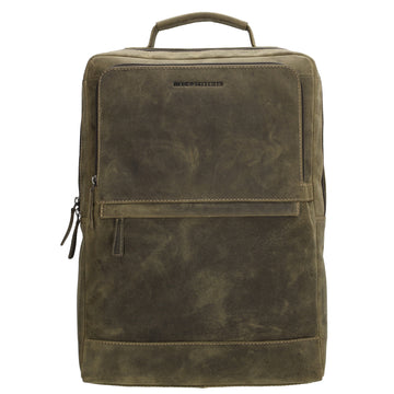 Businessrucksack 30x 41cm in Oliv aus Leder