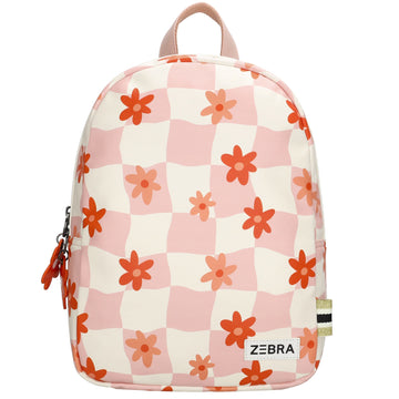 Kinderrucksack 25x35cm mit Blumen-Muster in Rot|Orange