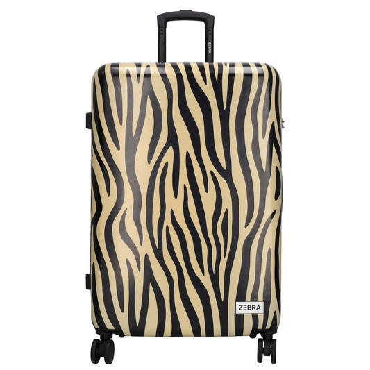 Reisetrolley|Hartschalenkoffer 75cm im Zebra-Look mit 4-Rad