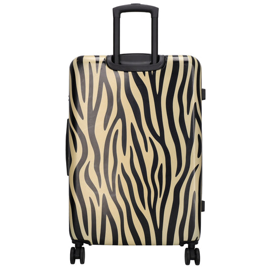 Reisetrolley|Hartschalenkoffer 75cm im Zebra-Look mit 4-Rad