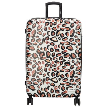 Reisetrolley|Hartschalenkoffer 76cm im Leoparden-Look mit 4-Rad