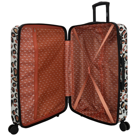 Reisetrolley|Hartschalenkoffer im SET 76|57cm im Leoparden-Look mit 4-Rad