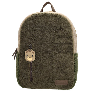 Kinderrucksack 28x38cm Teddyfell in Oliv