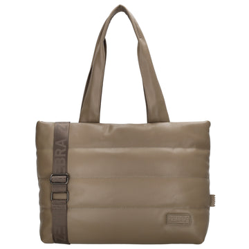 Shopper gesteppt 48x30cm in Taupe aus Kunstleder