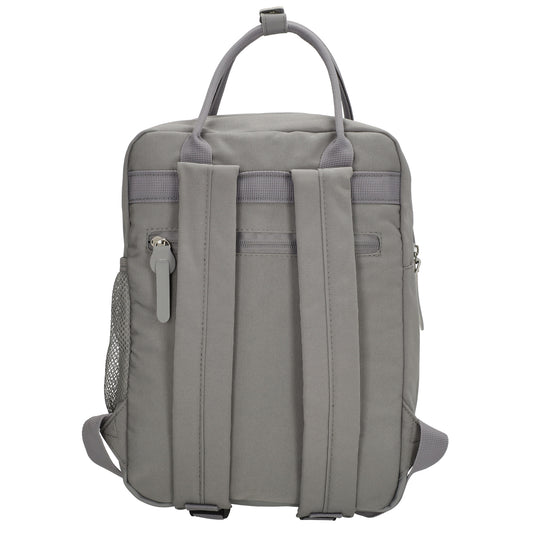 Rucksack 23x31,5cm in Grau mit Reißverschluss und Vortasche