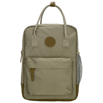 Rucksack 23x31,5cm in Khaki mit Reißverschluss und Vortasche