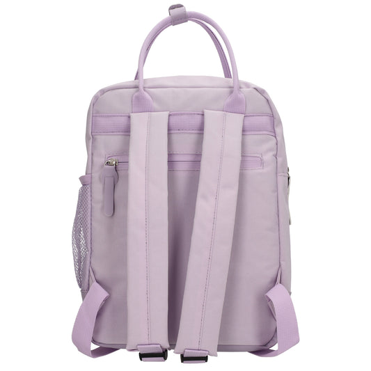 Rucksack 23x31,5cm in Flieder mit Reißverschluss und Vortasche