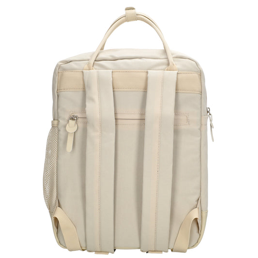 Rucksack 28x36,5cm in Beige mit Reißverschluss und Vortasche