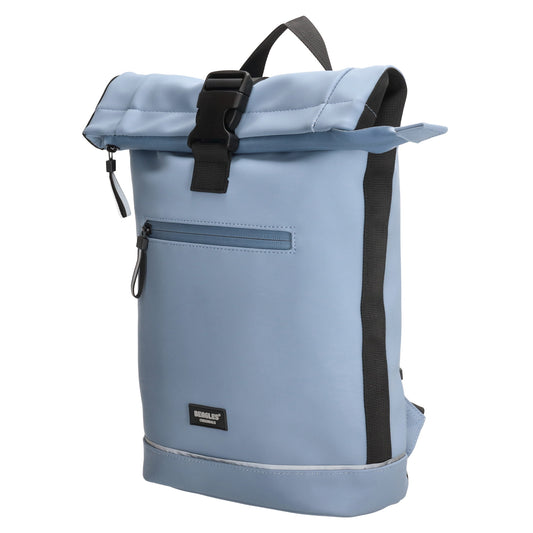 Rolltoprucksack 42x28x10cm in Hellblau mit Klickverschluss