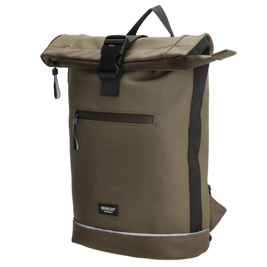 Rolltoprucksack 42x28x10cm in Oliv|Khaki mit Klickverschluss