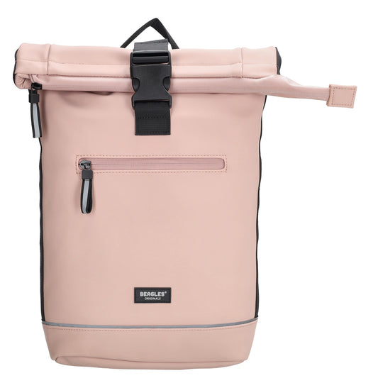 Rolltoprucksack 42x28x10cm in Rosa mit Klickverschluss