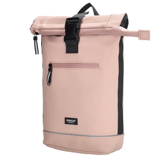 Rolltoprucksack 42x28x10cm in Rosa mit Klickverschluss