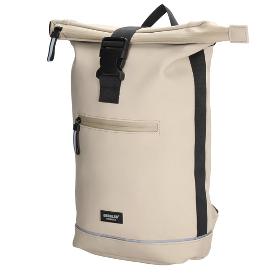 Rolltoprucksack 42x28x10cm in Taupe|Beige mit Klickverschluss