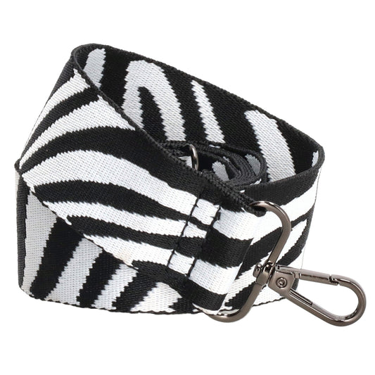 Taschenriemen|Wechselriemen 140cm in Schwarz|Weiß im Zebra-Muster