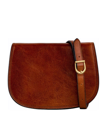 Satteltasche|Crossover 25 x 18cm in Cognac aus Leder