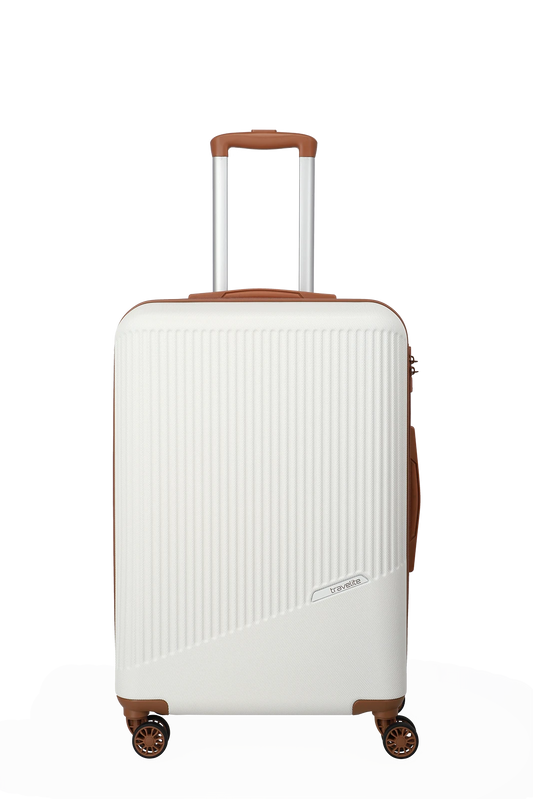 Bali Trolley M in Weiss|Cognac mit 4-Rad aus Polypropylen