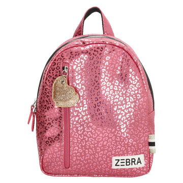 Kinderrucksack S 23x28cm mit Leo-Muster in Pink Metallic