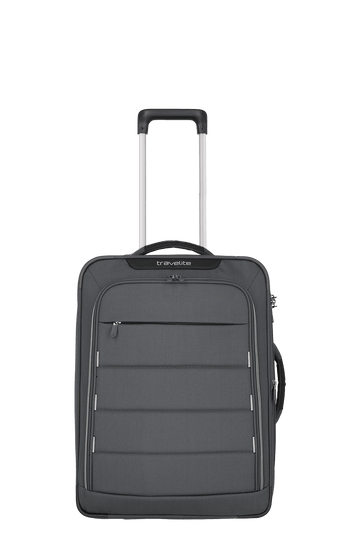 Reisetrolley|Handgepäck Travelite "Skaii" 2-Rad 55x40x20-23 cm in Grau