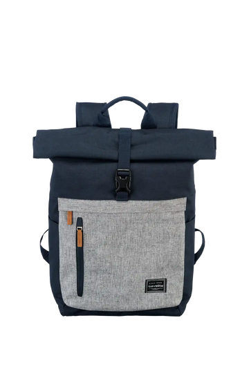 Rolltoprucksack 37 x 60 x 16 cm in Marine|Grau