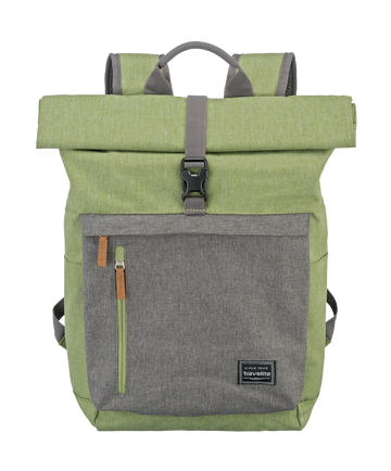 Rolltoprucksack 37 x 60 x 16 cm in Grün|Grau