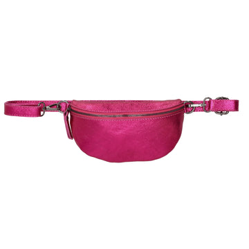 Bodybag 23x13cm in Fuchsia-Metallic mit Reißverschluss