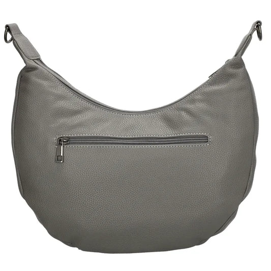 Schultertasche 35x22cm in Grau mit Reißverschluss und Wechselriemen