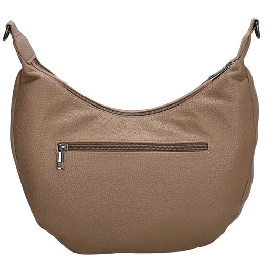 Schultertasche 35x22cm in Taupe mit Reißverschluss und Wechselriemen