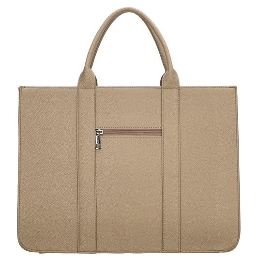 Shopper 40x29,5cm in Helltaupe mit Reißverschluss und Kurzgriff