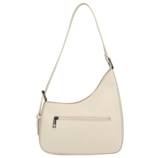 Schultertasche 25x27cm in Creme mit Reißverschluss und Wechselriemen