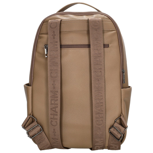 Rucksack 28x41cm in Taupe mit Reißverschluss und Vortasche