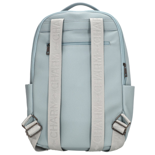 Rucksack 28x41cm in Hellblau mit Reißverschluss und Vortasche