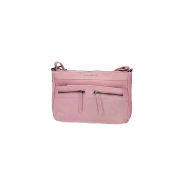 SALE Schultertasche in Rosa|Pink mit aus Leder