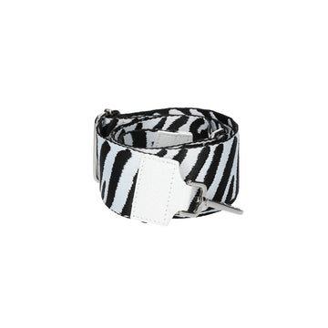 Taschenriemen|Wechselriemen Zebra mit Karabiner Silber