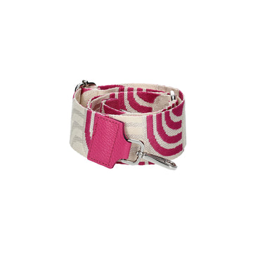 Taschenriemen|Wechselriemen in Pink|Beige mit Karabiner Silber